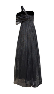 Roman - Black & Silver Metallic Tulle "Siyah" Gown Sz 4