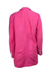 Solid & Striped - Fuchsia Linen Blend Single Button Blazer Sz S - Current Boutique
