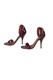 Givenchy - Maroon Embossed Open Toe Strappy Sandals Sz 8 - Current Boutique