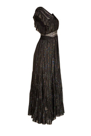 Sandro - Black & Silver Pinstripe Maxi Dress Sz 4 - Current Boutique