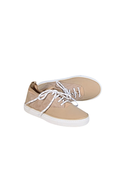 Jenni Kayne - Beige Leather & Trainer Sneakers Sz 10 - Current Boutique