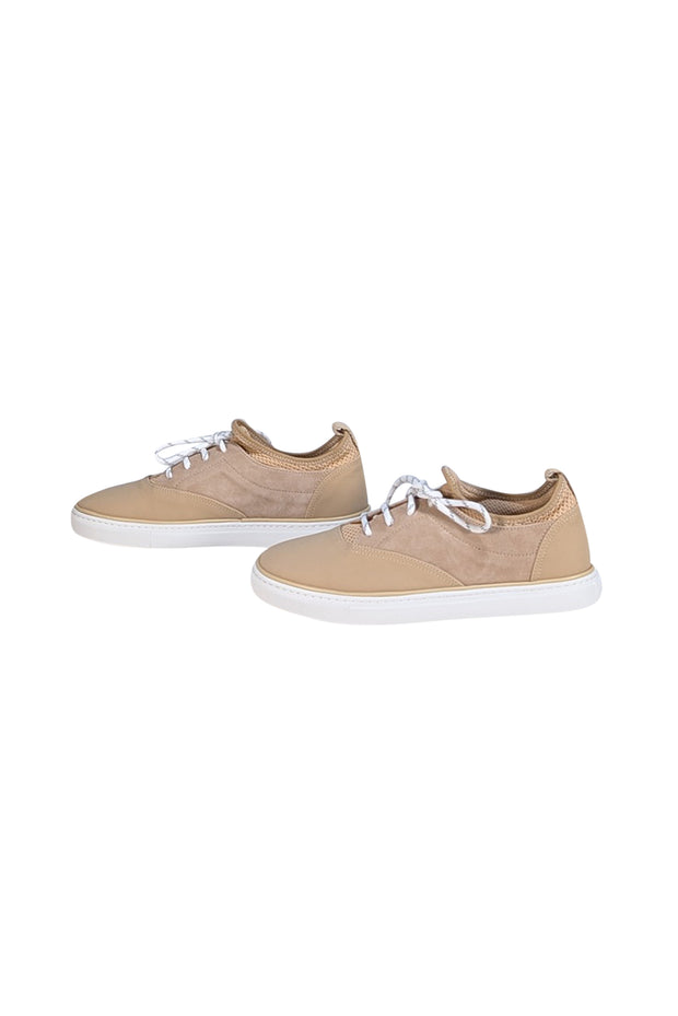 Jenni Kayne - Beige Leather & Trainer Sneakers Sz 10 - Current Boutique