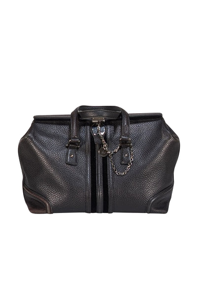 Gucci - Black Leather Lock Front Shoulder Bag - Current Boutique