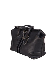 Gucci - Black Leather Lock Front Shoulder Bag - Current Boutique