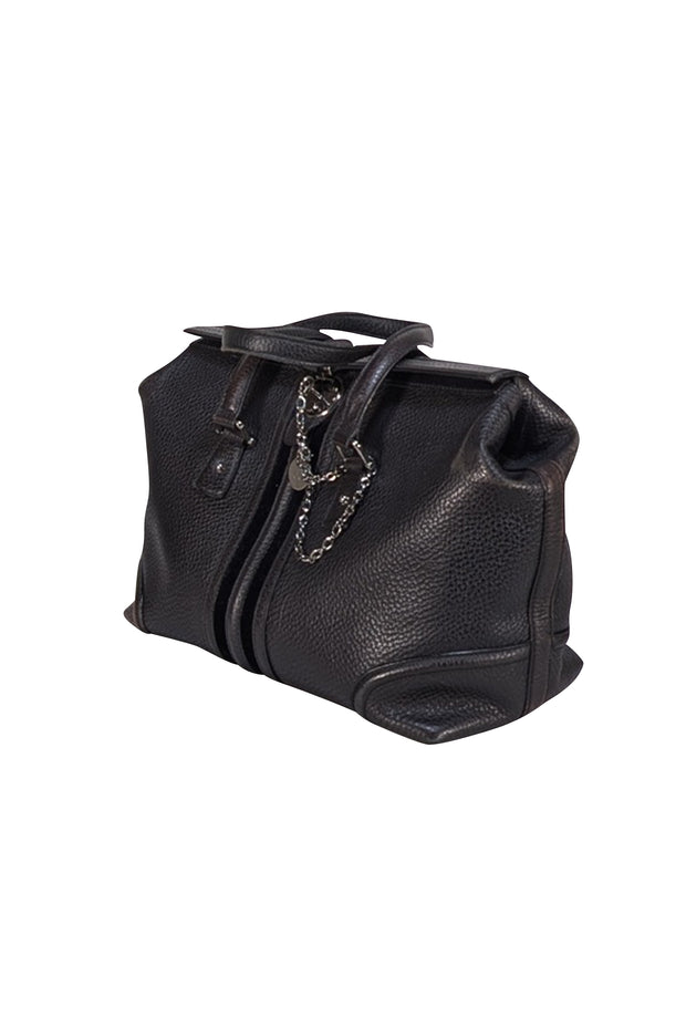 Gucci - Black Leather Lock Front Shoulder Bag - Current Boutique