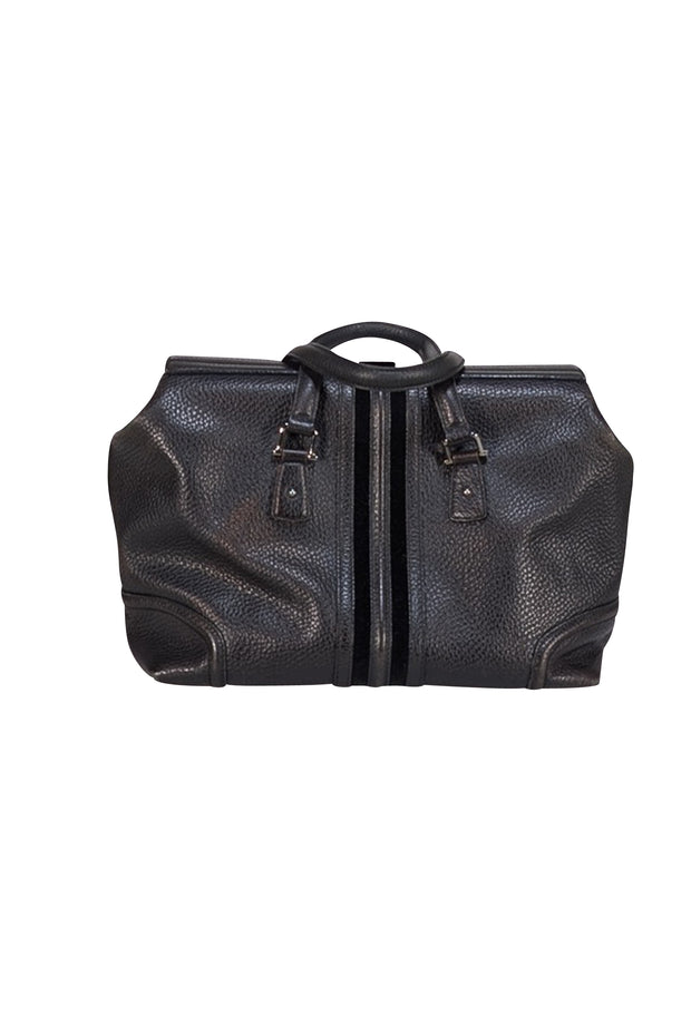 Gucci - Black Leather Lock Front Shoulder Bag - Current Boutique