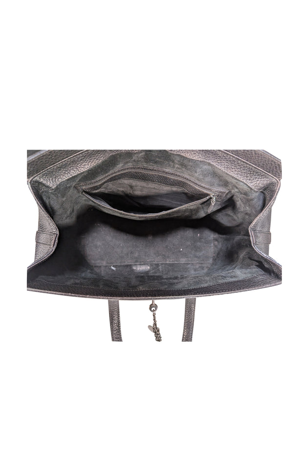 Gucci - Black Leather Lock Front Shoulder Bag - Current Boutique