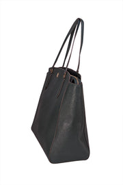 Tory Burch - Hunter Green Large Saffiano Leather Tote Bag - Current Boutique
