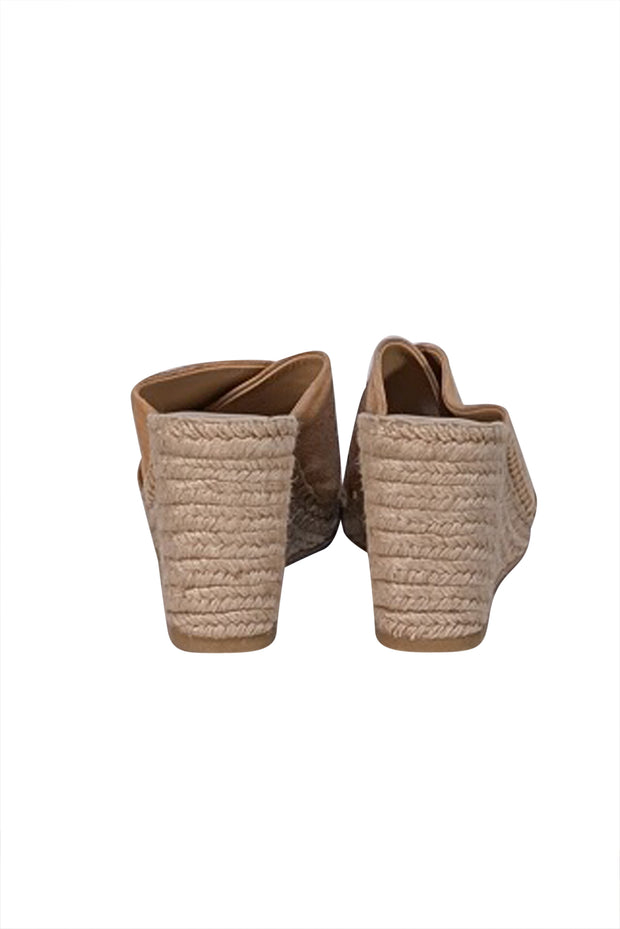 Vince - Beige Suede Espadrille Wedge Mules Sz 6.5 - Current Boutique