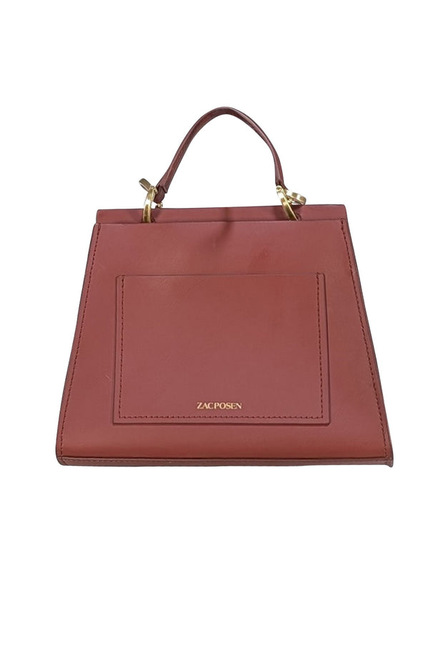 Zac Posen - Rust Red Earthette Small Double Compartment Crossbody Bag - Current Boutique