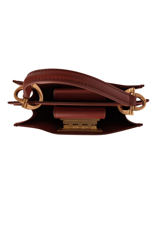 Zac Posen - Rust Red Earthette Small Double Compartment Crossbody Bag - Current Boutique