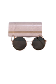 Jimmy Choo - Gold Circular Aviator Sunglasses - Current Boutique