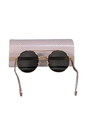 Jimmy Choo - Gold Circular Aviator Sunglasses - Current Boutique