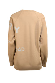 Burberry - Beige & Blue Logo Print Sweater Sz L - Current Boutique