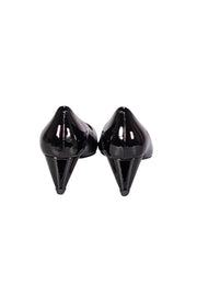 Tory Burch - Black Patent Leather Cut Out Toe Low Heels Sz 10 - Current Boutique