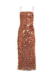 New Arrivals - Pink Sequin Phoenix Midi Dress Sz 4 - Current Boutique