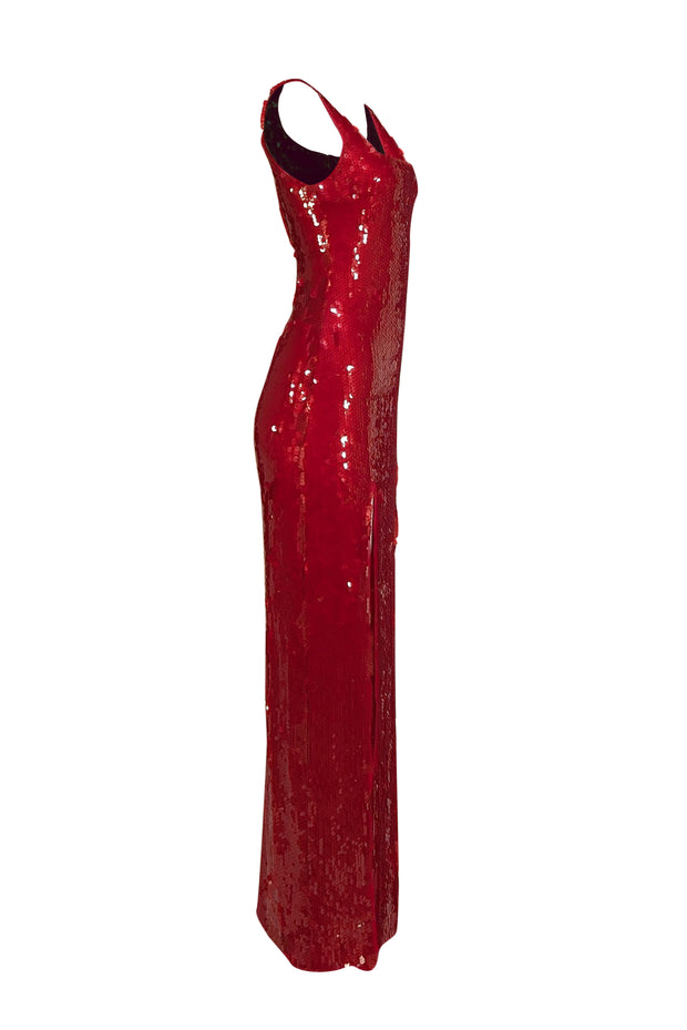 Staud - Red Sequin "Le Sable" Formal Dress Sz S - Current Boutique