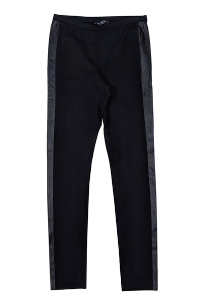 Lafayette 148 - Black Leggings w/ Faux Leather Sides Sz S - Current Boutique