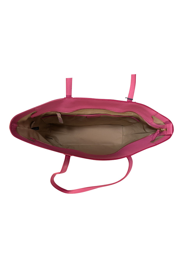 Cole Haan - Bubblegum Pink Leather Zipper Tote Bag
