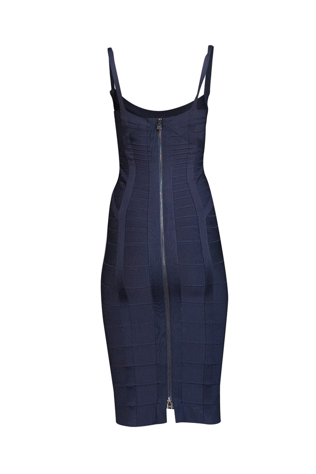 Herve Leger - Navy Blue Bandage Bodycon Dress Sz S - Current Boutique