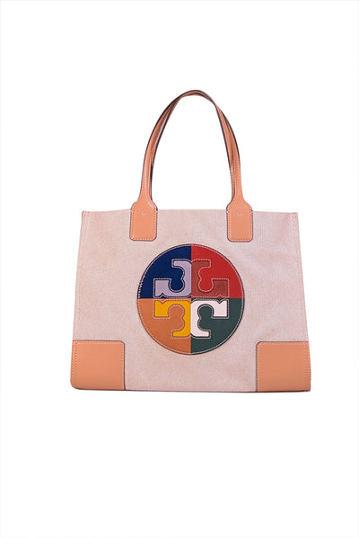 Tory Burch - Tan & Multi Color Logo "Ella" Tote - Current Boutique