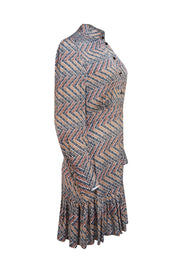 Sandro - Brown & Multi Color Geometric Print Dress Sz S - Current Boutique
