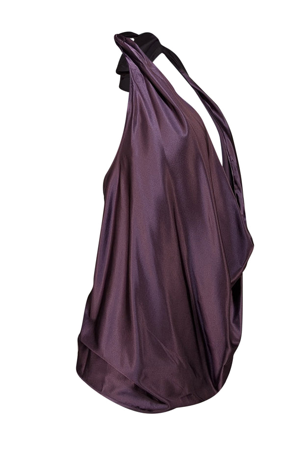 Ramy Brook - Plum Purple Silk Blend Halter "Harriet" Top Sz M - Current Boutique