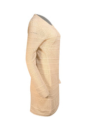 Rag & Bone - Ivory Long Sleeve Crochet Mini Dress Sz M - Current Boutique