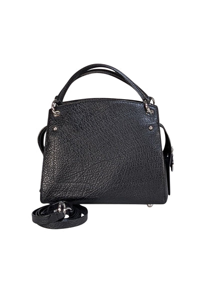 Rebecca Minkoff - Black Textured Leather Satchel Bag - Current Boutique