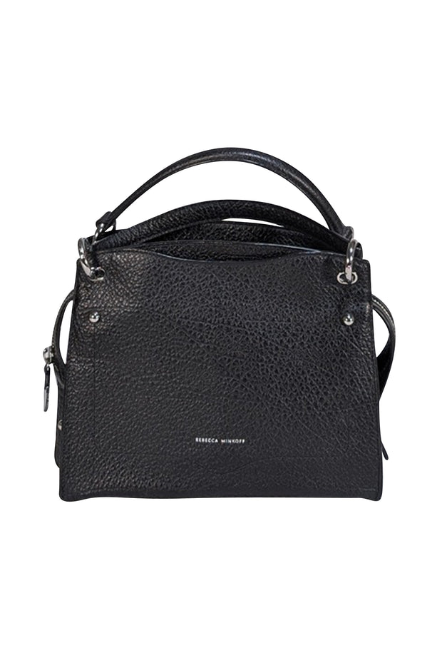 Rebecca Minkoff - Black Textured Leather Satchel Bag - Current Boutique