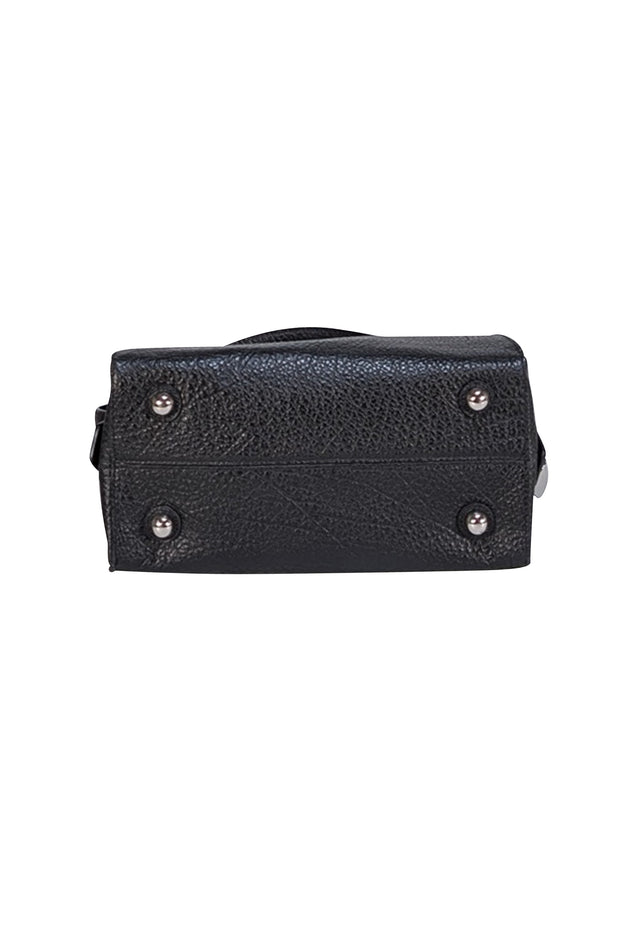 Rebecca Minkoff - Black Textured Leather Satchel Bag - Current Boutique
