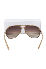 Current Boutique-Christian Dior - Gold Aviator Sunglasses w/ Brown Lenses