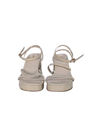 Larroude - Cream Patent Leather Strappy Heel Sandals Sz 8.5