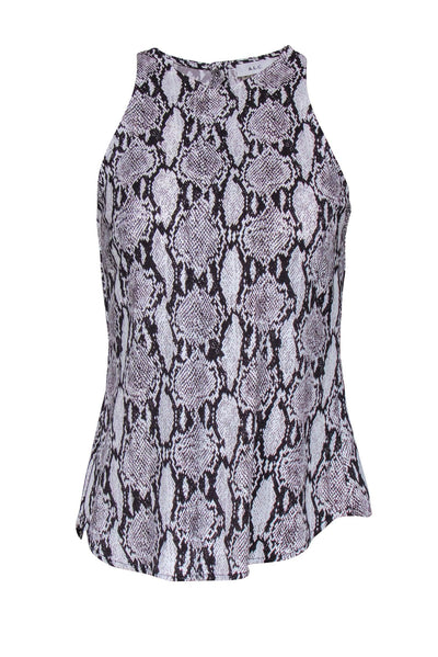 Current Boutique-A.L.C. - Ivory & Brown Snake Skin Print Sleeveless Tank Sz 00