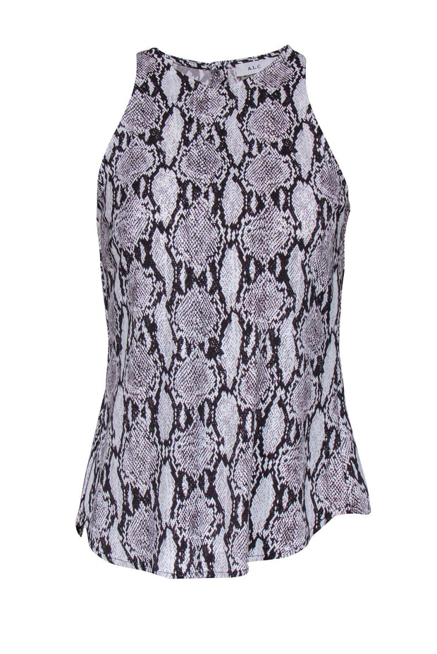 Current Boutique-A.L.C. - Ivory & Brown Snake Skin Print Sleeveless Tank Sz 00
