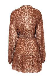 Current Boutique-A.L.C. - Tan & Brown Leopard Print Silk Dress Sz 8