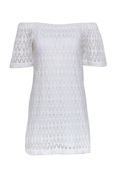 Current Boutique-A.L.C. - Ivory Crochet Lace Off The Shoulder Dress Sz 2