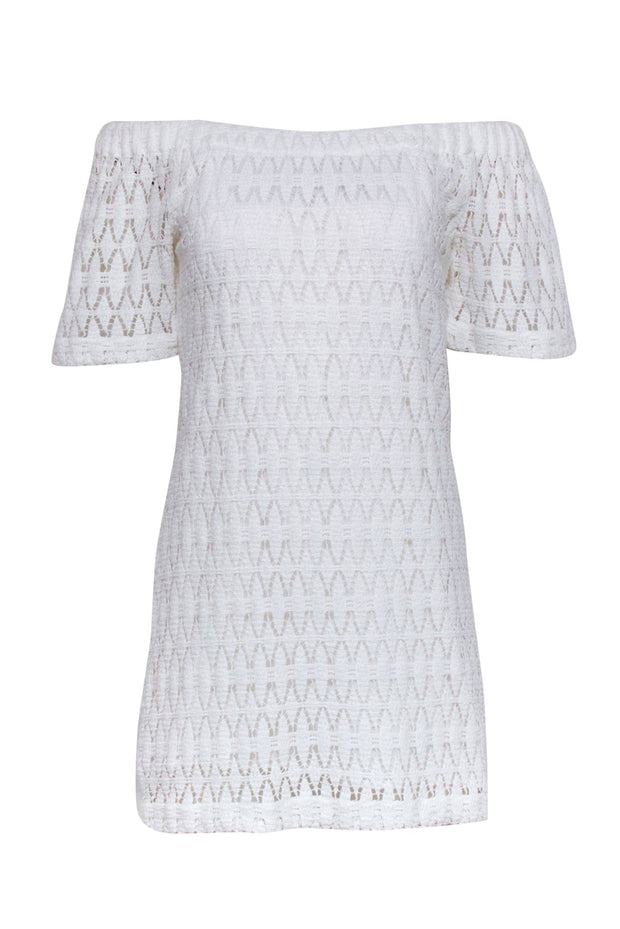Current Boutique-A.L.C. - Ivory Crochet Lace Off The Shoulder Dress Sz 2