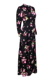 Current Boutique-A.L.C. - Black w/ Pink Floral Print Maxi Dress Sz 4