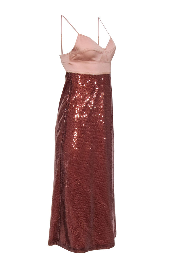Current Boutique-A.L.C. - Bronze Sequin Sleeveless Formal Dress Sz 6