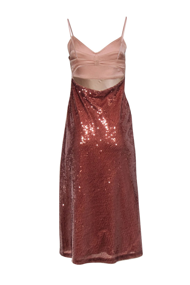 Current Boutique-A.L.C. - Bronze Sequin Sleeveless Formal Dress Sz 6