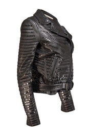A.L.C. - Black Studded Leather Moto Jacket Sz 6 - Current Boutique