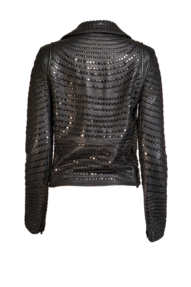 A.L.C. - Black Studded Leather Moto Jacket Sz 6 - Current Boutique