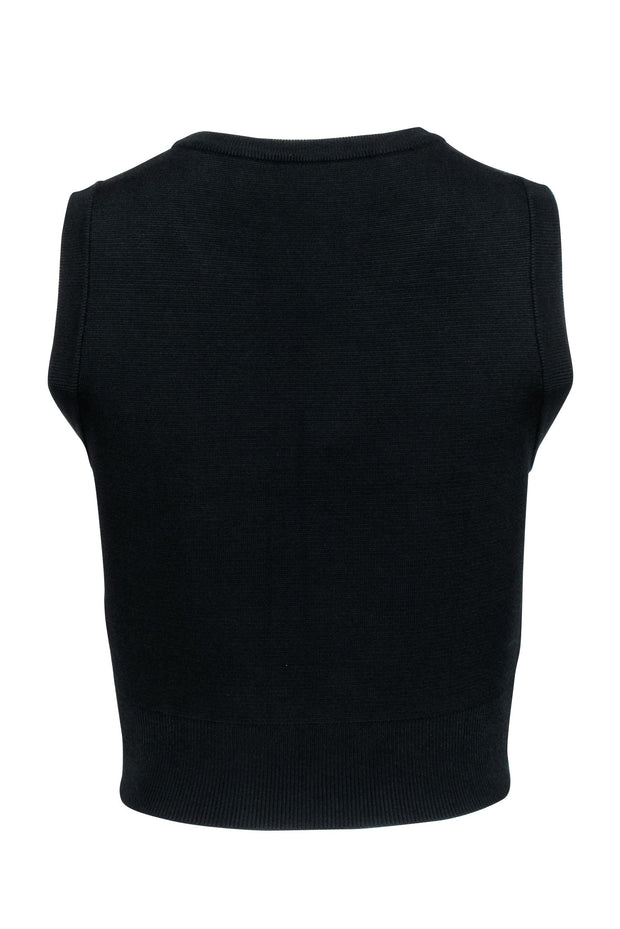 Current Boutique-A.L.C. - Black Sleeveless Knit Crop Top Sz S