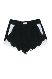 Current Boutique-A.L.C - Black & White Colorblock Shorts w/ Scallop Hem Sz 4