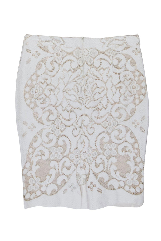 Current Boutique-A.L.C - Ivory Lace Skirt Sz S