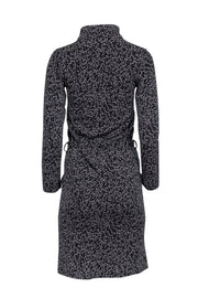 Current Boutique-A.P.C. - Black Printed Turtleneck A-line Mini Dress w/ Fabric Belt Sz S