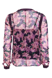 Current Boutique-Adam Lippes - Pink & Purple Pleated Silk Blouse Sz 0