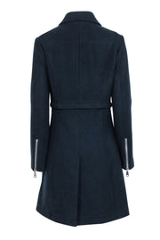 Current Boutique-Adolfo Dominguez - Navy Moto Zip Detail Coat Sz 4