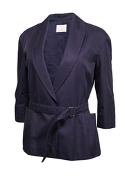 Current Boutique-Agnona - Navy Blazer w/ Removable Belt Sz 4